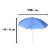Strand napernyő állítható dönthető UV összecsukható 150cm kék