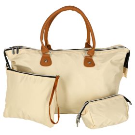   Női multifunkciós babakocsi utazótáska anyukáknak mommybag, bézs színű