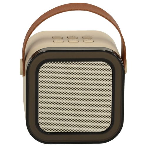 Karaoke szett 2 mikrofon + hordozható hangszóró BLUETOOTH USB LED bézs színben