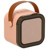 Karaoke szett 2 mikrofon + hordozható hangszóró BLUETOOTH USB LED rózsaszín