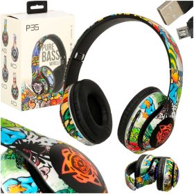   Bluetooth Vezeték nélküli fülhallgató graffiti mintával P35