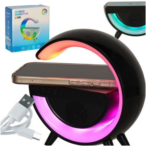 RGB LED lámpa, indukciós töltő rádióval