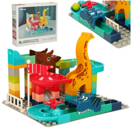 Dinoszaurusz park golyópálya csúszdával 62db