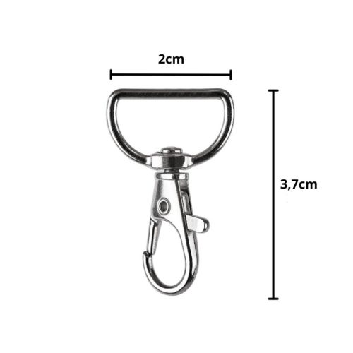 Fém karabiner készlet 500 db, 3.7x2 cm