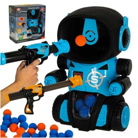   Éhes robot célba lövő ügyességi játék készletpuskával és golyókkal