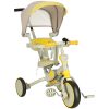 TRIKE FIX V4 tricikli gyerekeknek árnyékoló tetővel, tolókarral, sárga-szürke