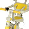TRIKE FIX V4 tricikli gyerekeknek árnyékoló tetővel, tolókarral, sárga-szürke