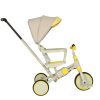 TRIKE FIX V4 tricikli gyerekeknek árnyékoló tetővel, tolókarral, sárga-szürke