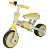 TRIKE FIX V4 tricikli gyerekeknek árnyékoló tetővel, tolókarral, sárga-szürke