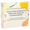 Szilikon gyermek etetőkészlet mackó világoskék 4db
