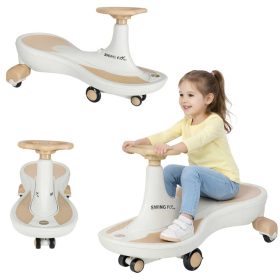   Gravitációs Bobocar világító LED kerekek, zenével, 76cm, arany és fehér max 120kg