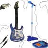 Elektromos gitár szett mikrofonnal és erősítővel - kék