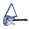 Elektromos gitár szett mikrofonnal és erősítővel - kék