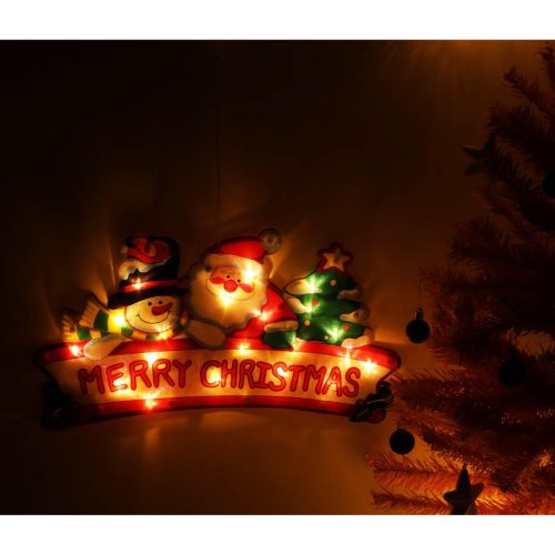 LED karácsonyi fény Merry Christmas felirat 45cm, tapadokoronggal
