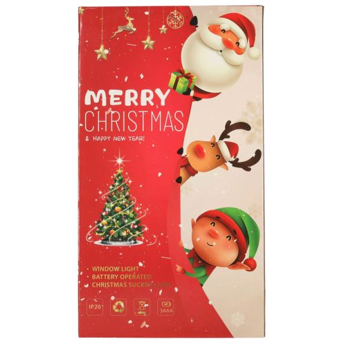 LED karácsonyi fény Merry Christmas felirat 45cm, tapadokoronggal