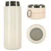 Acél termo bögre termosz, smart LED hömérséklet kijelzővel, 420ml, bézs színben
