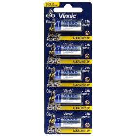   Vinnic 23A L1028F Alkáli Elem 12V, A23, MN21, LRV08 riasztó és távirányító elem - 5 db