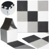 Habszivacs puzzle gyermek szőnyeg 180x180cm 9 darab szürke-krém 