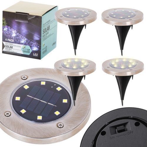 Napelemes leszúrható kerti lámpák 8 LED 4db, meleg fehér