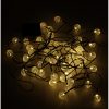 Napelemes kerti lámpák golyók 7m 50LED meleg fehér