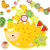 Puzzle fa egyensúlyozó játék sündisznó és gyümölcsök