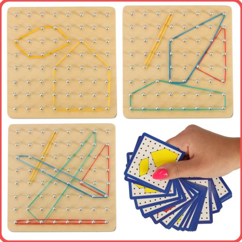 Geoboard geoplan fa kirakós gumiszalagokkal
