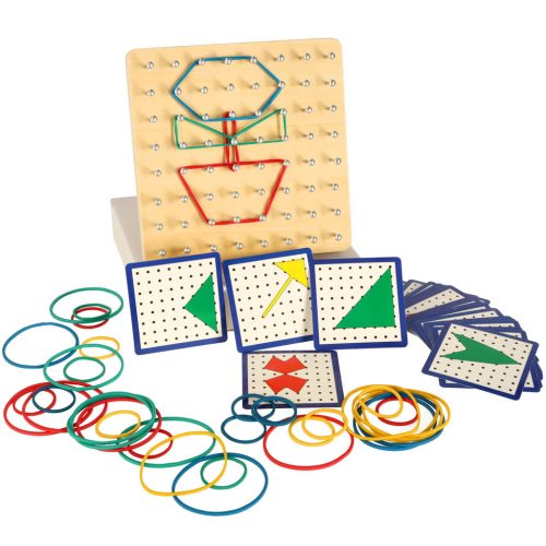 Geoboard geoplan fa kirakós gumiszalagokkal