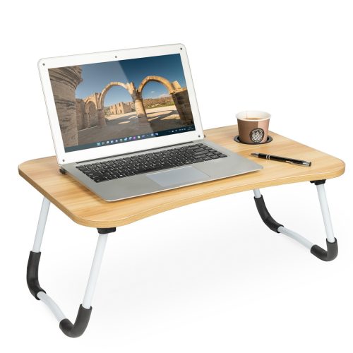 Összecsukható laptop asztal pohártartóval