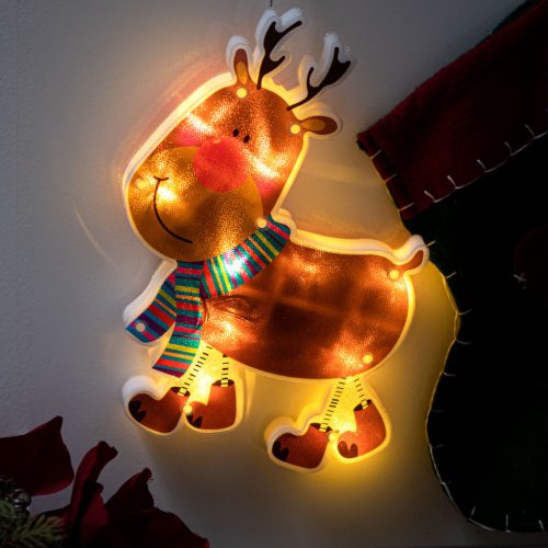 LED függőlámpa karácsonyi dekoráció rénszarvas, tapadókoronggal
