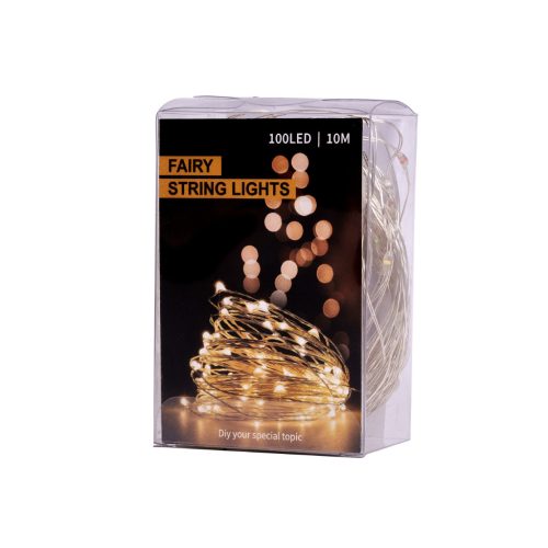 LED dekoratív drót lámpa, 10m, 100LED, több színű