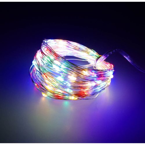 LED dekoratív drót lámpa, 10m, 100LED, több színű