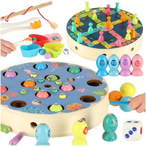 Családi játék halak hernyó horgászat montessori