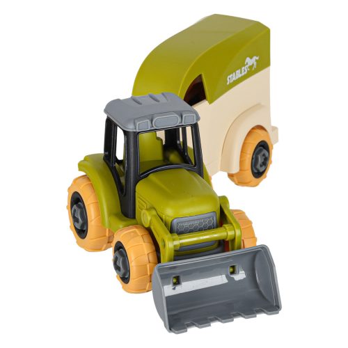Szétszerelhető Mezőgazdasági játék készlet kombájn, traktor, pótkocsi csavarhúzóval