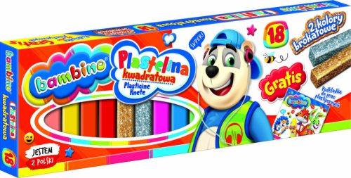 BAMBINO négyzet alakú gyurma 18 színben