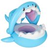 2in1 Shark felfújható csónak matrac gyerekeknek árnyékolóval