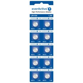  everActive LR1154 / LR44 / AG13 1,5V High Performance alkáli gombelem – 10 db