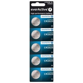   everActive CR2025 3V lítium gombelem távirányítóba és autókulcsba, 5 db