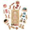 Fa puzzle montessori testrészek, fiú