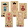 Fa puzzle montessori testrészek, fiú