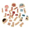 Fa puzzle montessori testrészek, fiú