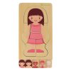Fa montessori puzzle testrészek, lány