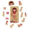 Fa montessori puzzle testrészek, lány