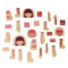 Fa montessori puzzle testrészek, lány