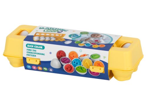 Oktatási tojás szortírozó játék puzzle, 12db