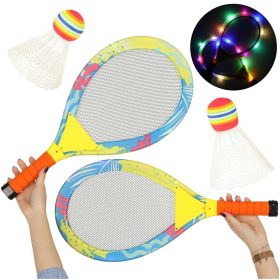 LED világító tollasütők + tollas labdák készlet
