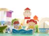 Oktatási fa város puzzle építőkockák 120 db