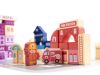 Oktatási fa város puzzle blokkok 100 db