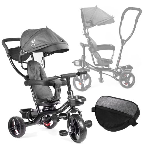 Trike Fix Lite háromkerekű tricikli, tolókarral, szürke