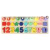 Montessori fából készült számsoroló 3in1 13x36cm