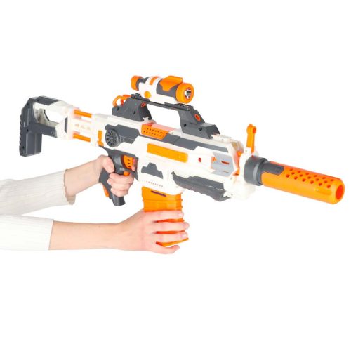 4in1 BLASTER szivacslövő fegyver MODULAR KARBIN gépfegyver + 30 töltény